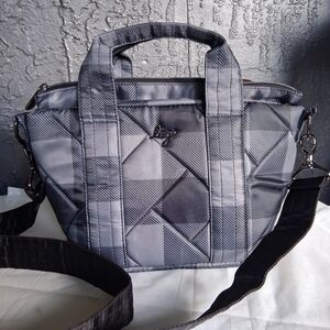 LUG      Gray Quilted Handbag with Shoulder Strap